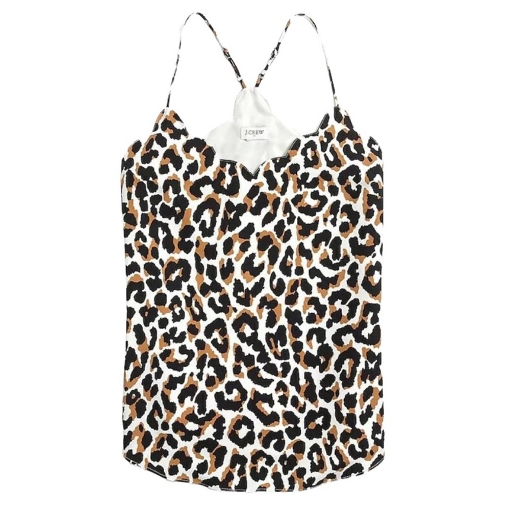 NWT J. Crew leopard scalloped cami top